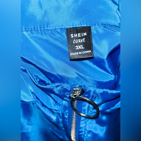 NWOT SHEIN SZ 3X royal blue windbreaker w/zip front, 2 front pockets/bust - Picture 6 of 8
